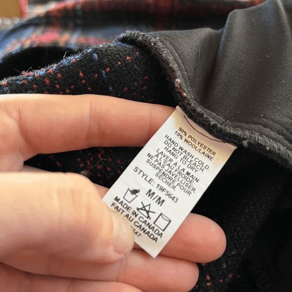 VTG Michael Tyler Hooded Plaid Wool Blend Coat M — Made in Canada - Picture 8 of 8